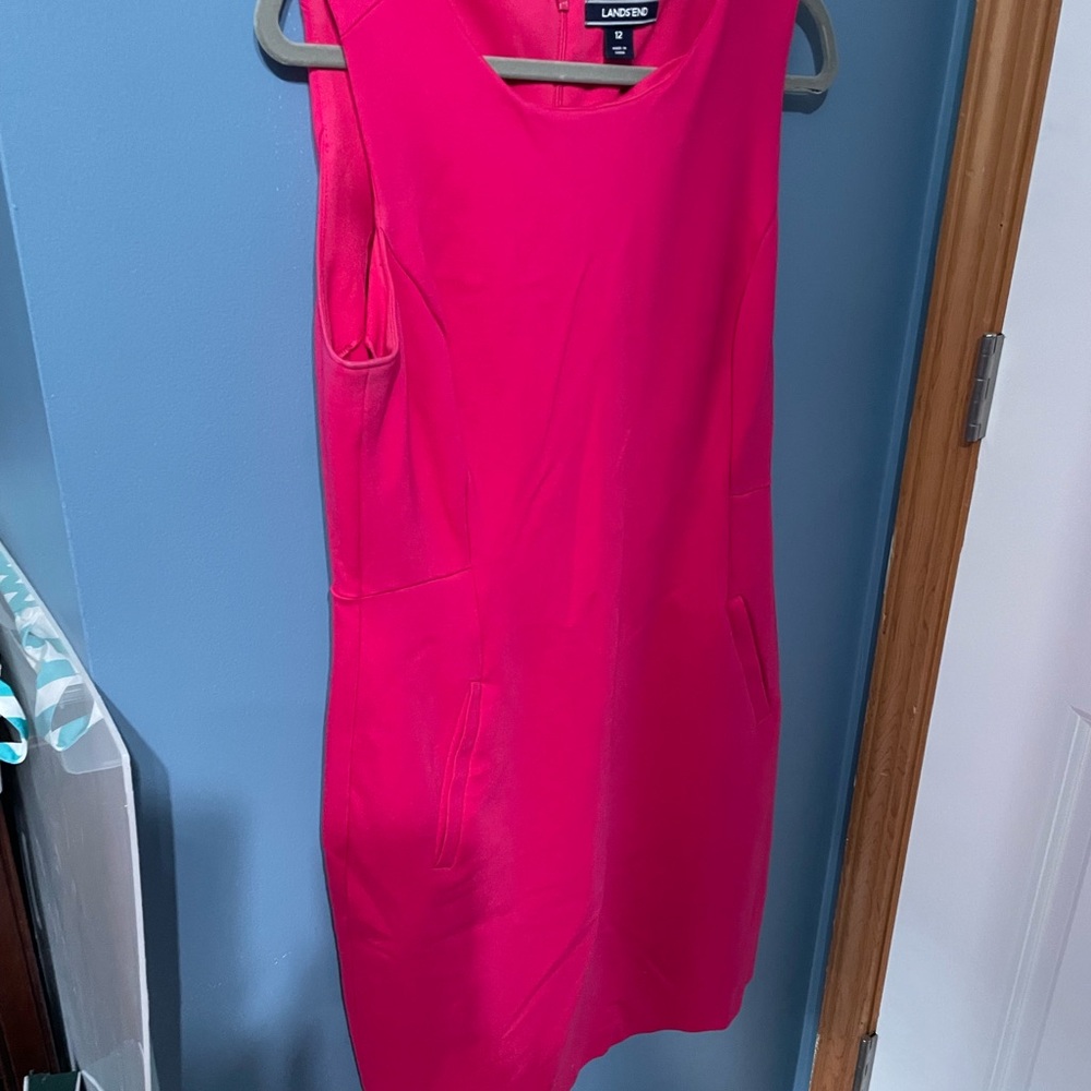 Lands' End Women's Vibrant Pink Midi Dress